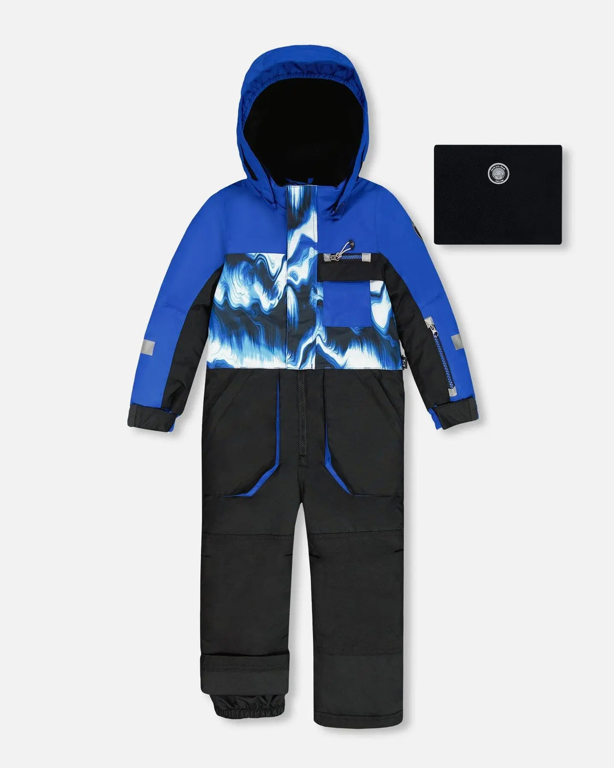 One-Piece Play Snowsuit With Print And Colorblocking Black | Deux par Deux | Jenni Kidz