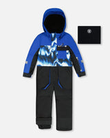 One-Piece Play Snowsuit With Print And Colorblocking Black | Deux par Deux | Jenni Kidz
