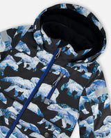 One Piece Snowsuit Black Printed Polar Bears | Deux par Deux | Jenni Kidz