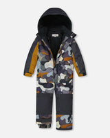 One Piece Snowsuit Dark Gray Printed Camo | Deux par Deux | Jenni Kidz