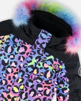 One Piece Snowsuit Printed Rainbow Leopard | Deux par Deux | Jenni Kidz