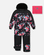 One Piece TEKNIK Snowsuit Black Printed Roses | Deux par Deux | Jenni Kidz