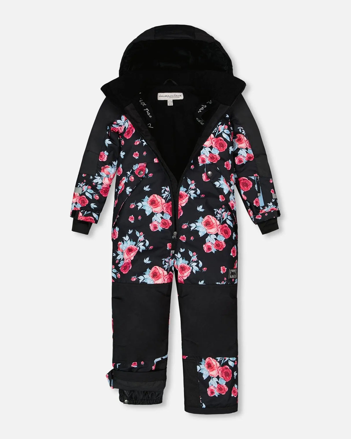 One Piece TEKNIK Snowsuit Black Printed Roses | Deux par Deux | Jenni Kidz