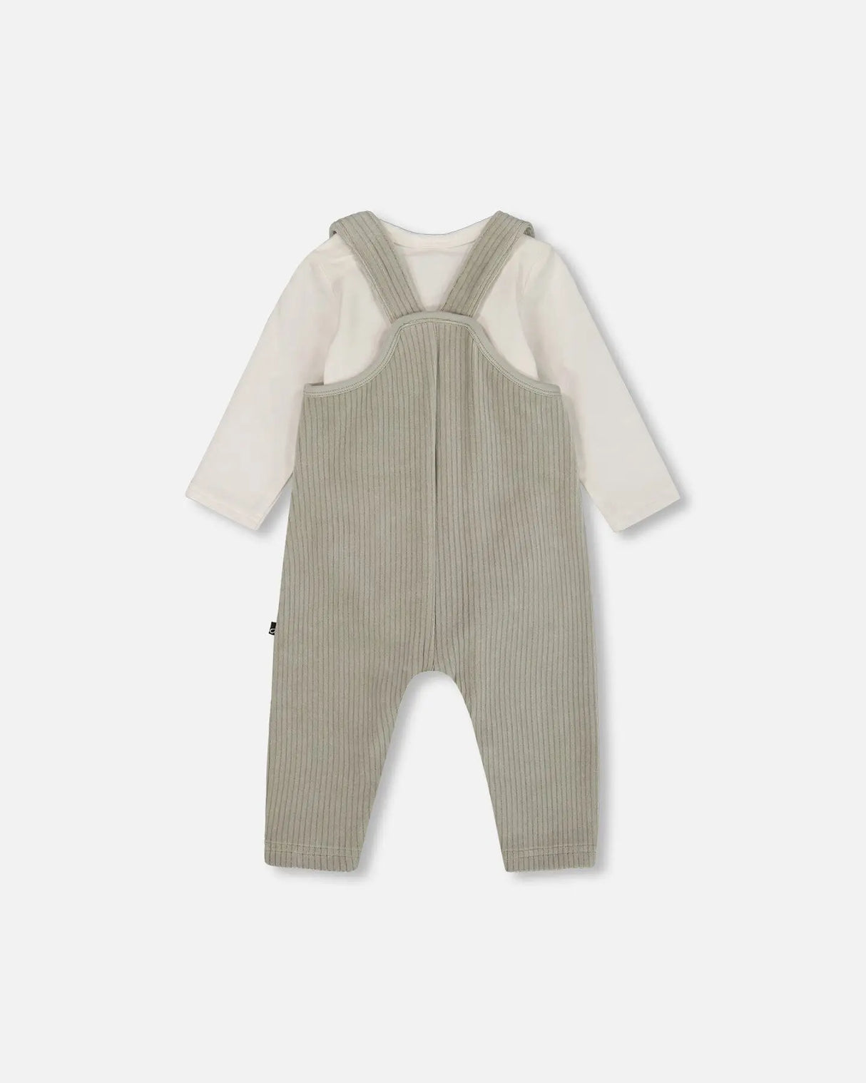 Onesie And Stretchy Corduroy Overalls Set Jade Green | Deux par Deux | Jenni Kidz