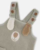 Onesie And Stretchy Corduroy Overalls Set Jade Green | Deux par Deux | Jenni Kidz