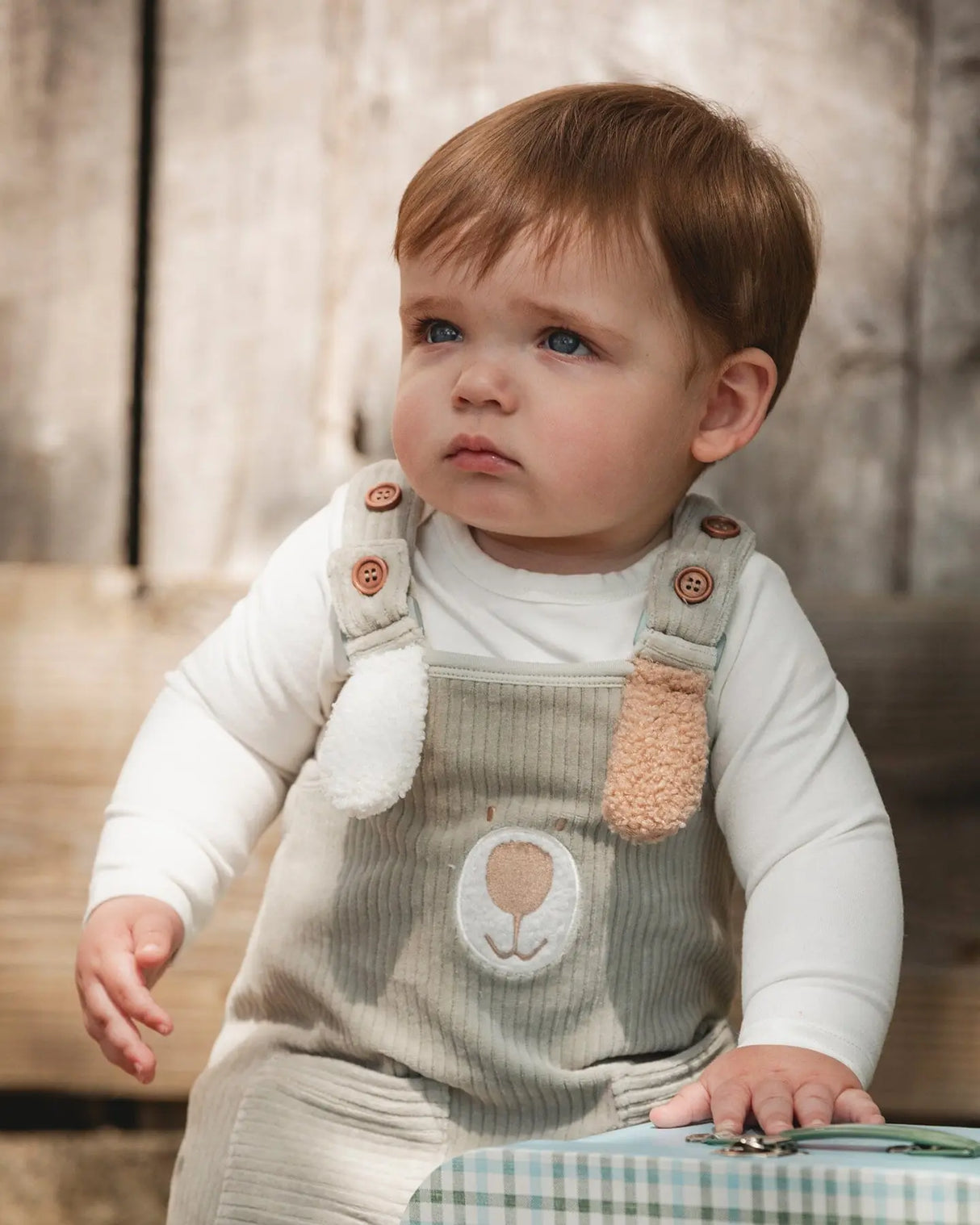 Onesie And Stretchy Corduroy Overalls Set Jade Green | Deux par Deux | Jenni Kidz