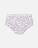 Organic Cotton Boyshort Pantie Lilac Printed Little Flowers | Deux par Deux | Jenni Kidz