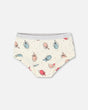 Organic Cotton Boyshort Pantie Off White Printed Strawberry | Deux par Deux | Jenni Kidz