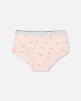 Organic Cotton Boyshort Pantie Pink Printed Flowers | Deux par Deux | Jenni Kidz