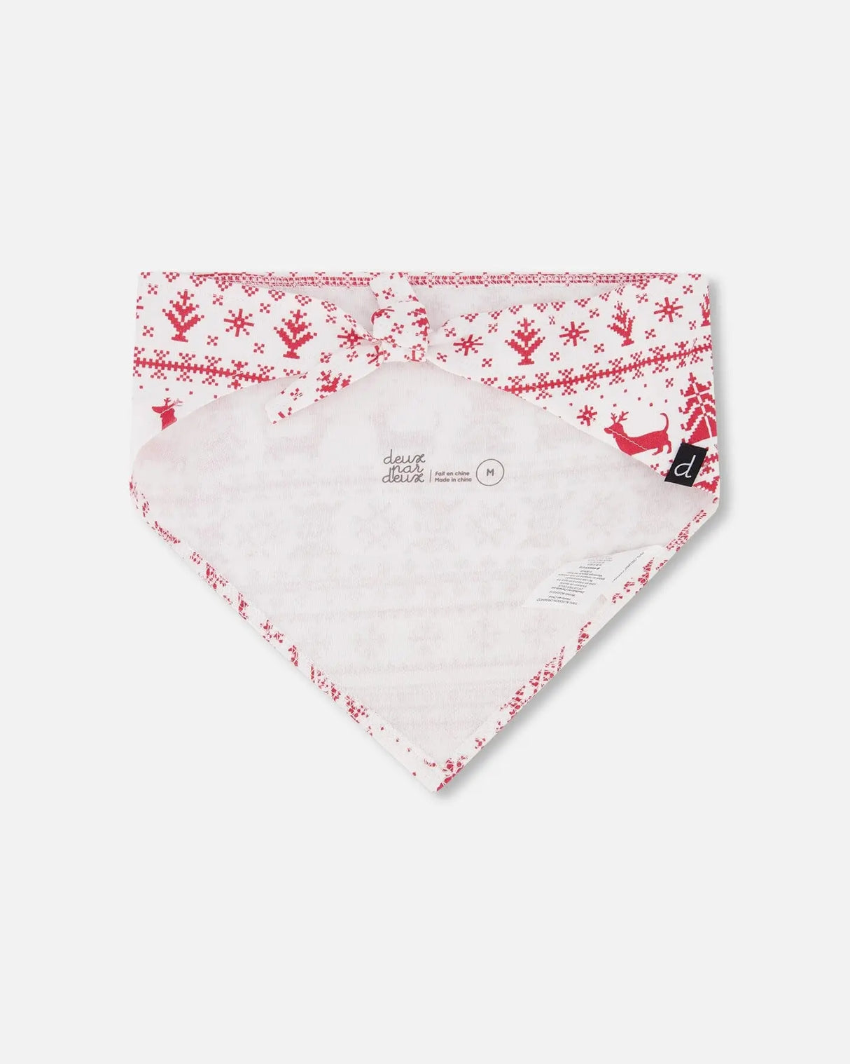 Organic Cotton Christmas Bandana For Dogs Red And White Fairisle | Deux par Deux | Jenni Kidz