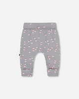 Organic Cotton Evolutive Pant Gray Printed Apples | Deux par Deux | Jenni Kidz