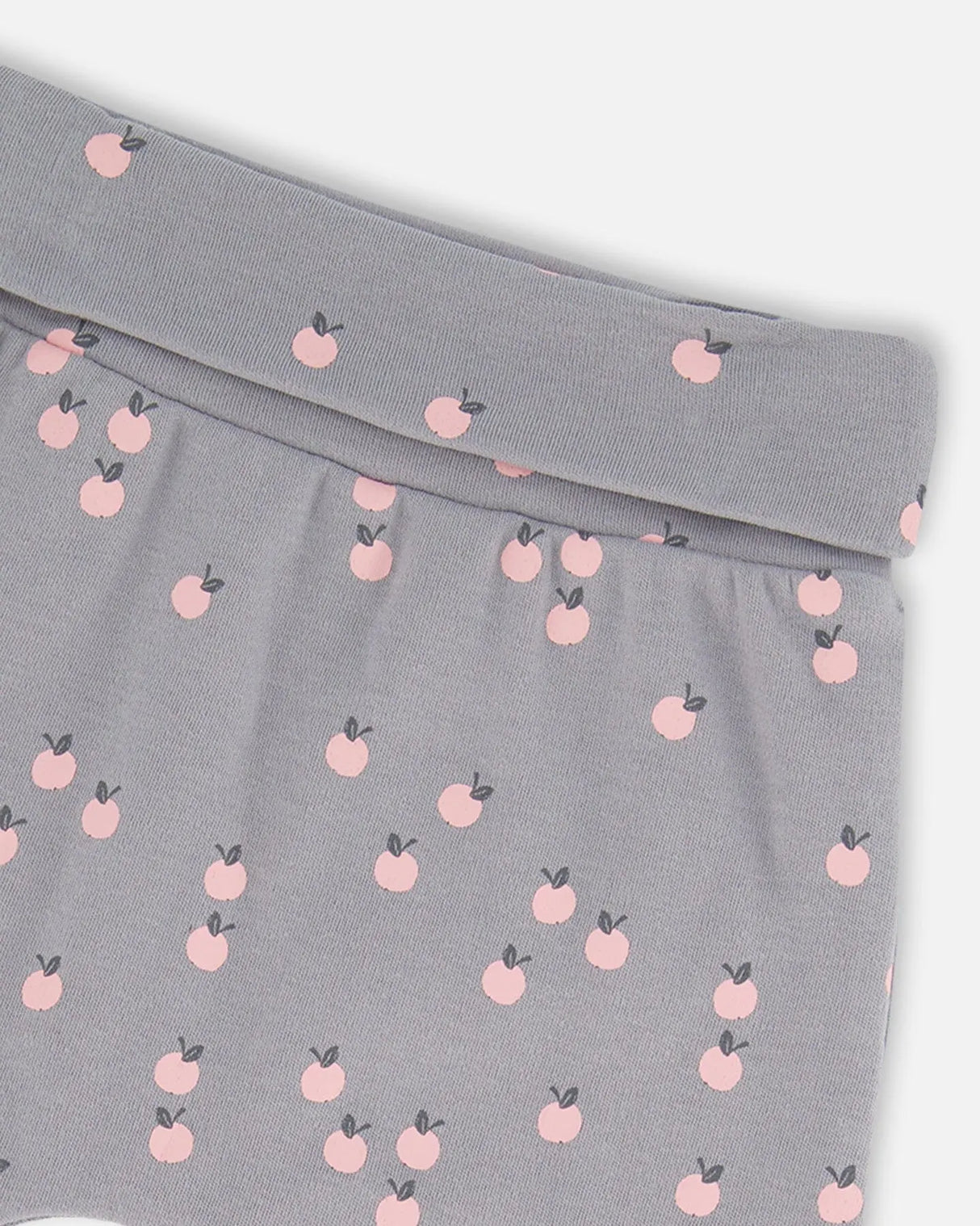 Organic Cotton Evolutive Pant Gray Printed Apples | Deux par Deux | Jenni Kidz