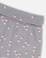 Organic Cotton Evolutive Pant Gray Printed Apples | Deux par Deux | Jenni Kidz