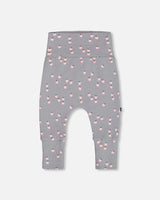 Organic Cotton Evolutive Pant Gray Printed Apples | Deux par Deux | Jenni Kidz