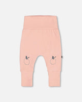 Organic Cotton Evolutive Pant With Print Light Pink | Deux par Deux | Jenni Kidz