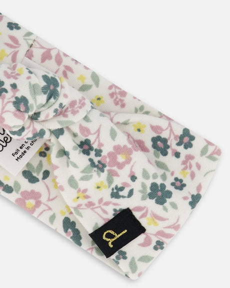 Organic Cotton Headband Off-White Floral | Deux par Deux | Jenni Kidz