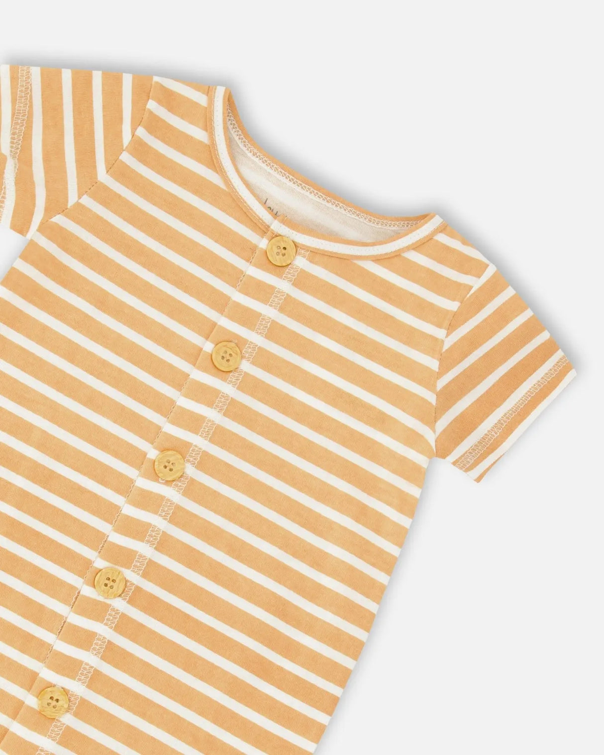 Organic Cotton Jumpsuit Sand Stripe | Deux par Deux | Jenni Kidz