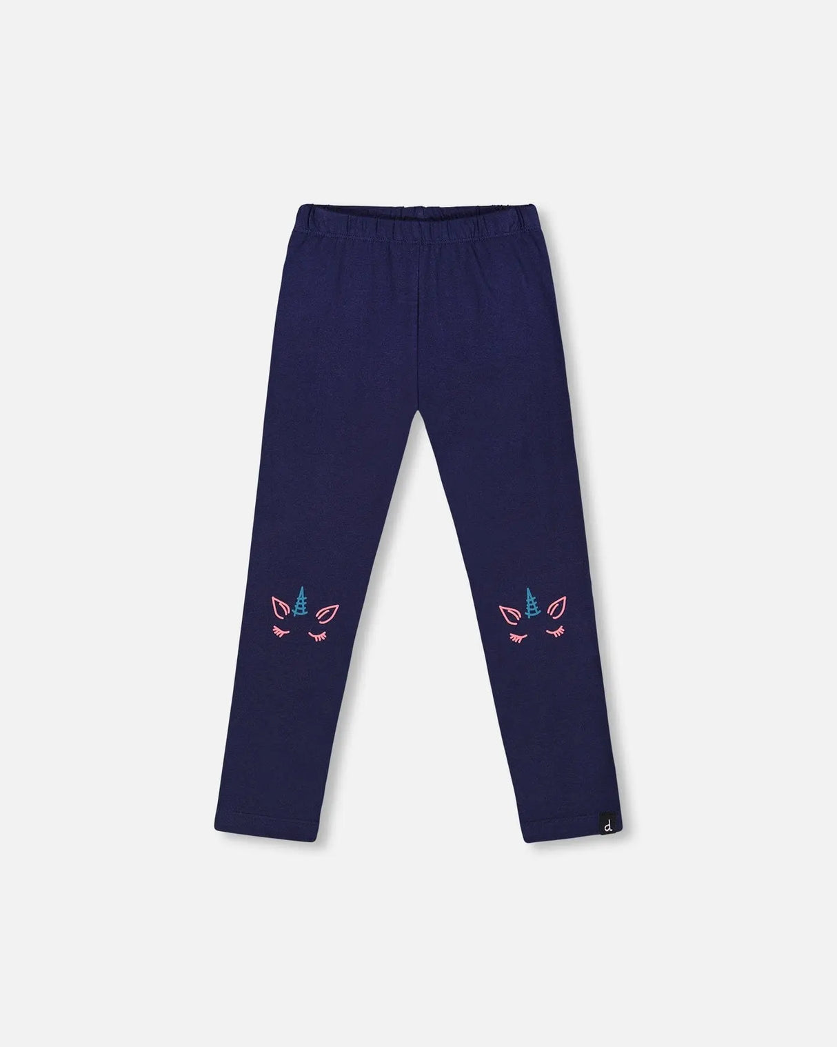 Organic Cotton Legging With Knee Print Navy | Deux par Deux | Jenni Kidz