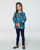 Organic Cotton Legging With Knee Print Navy | Deux par Deux | Jenni Kidz