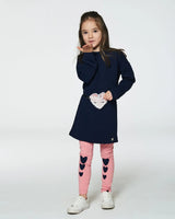 Organic Cotton Legging With Knee Print Pink | Deux par Deux | Jenni Kidz