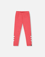 Organic Cotton Leggings Red With Apples | Deux par Deux | Jenni Kidz