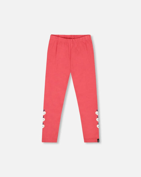 Organic Cotton Leggings Red With Apples | Deux par Deux | Jenni Kidz