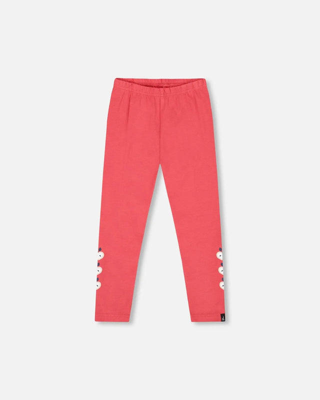 Organic Cotton Leggings Red With Apples | Deux par Deux | Jenni Kidz