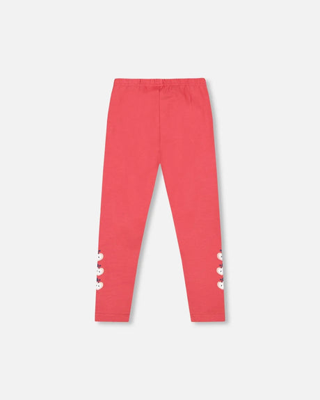 Organic Cotton Leggings Red With Apples | Deux par Deux | Jenni Kidz