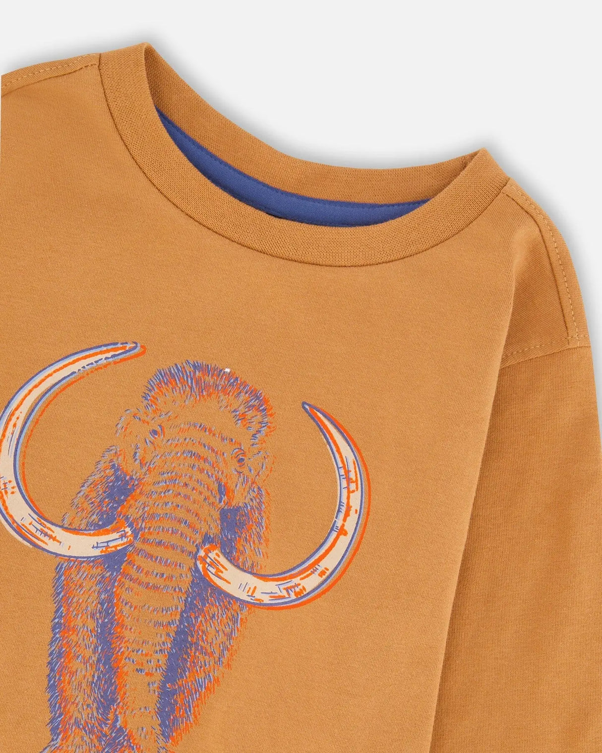 Organic Cotton Long Sleeve T-Shirt Cashew Brown | Deux par Deux | Jenni Kidz