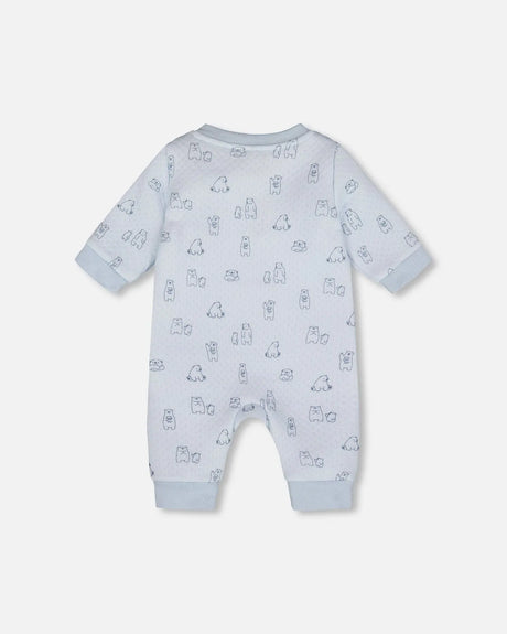 Organic Cotton One-Piece And Baby Romper Blue Bear Print | Deux par Deux | Jenni Kidz