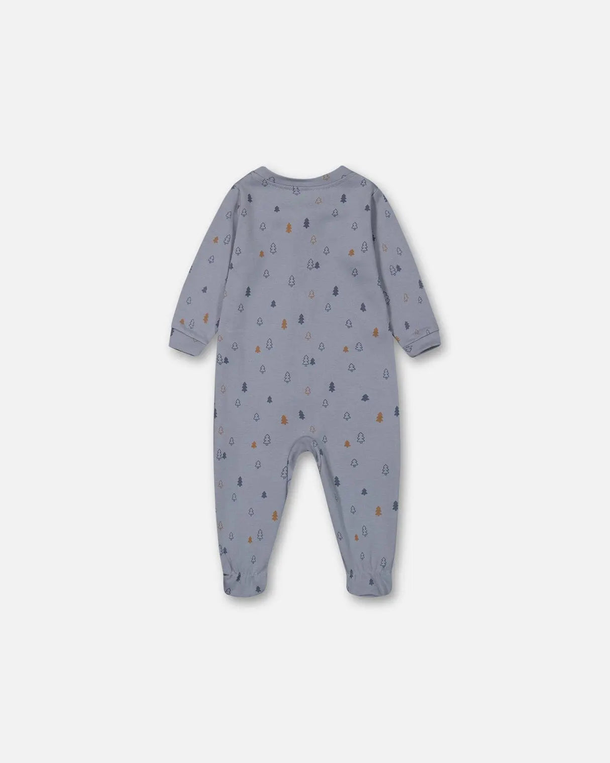 Organic Cotton One Piece Pajama Air Blue Printed Trees | Deux par Deux | Jenni Kidz