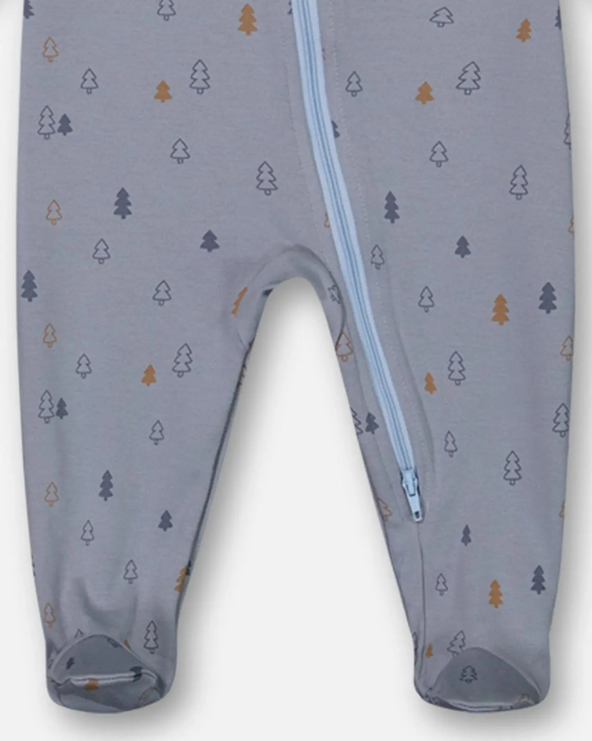 Organic Cotton One Piece Pajama Air Blue Printed Trees | Deux par Deux | Jenni Kidz