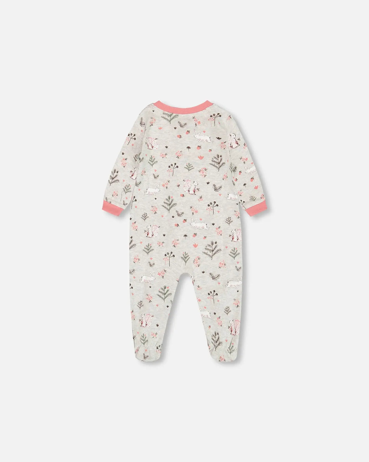 Organic Cotton One Piece Pajama Beige Mix Printed Squirrel | Deux par Deux | Jenni Kidz