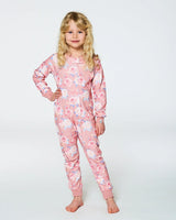 Organic Cotton One Piece Pajama Old Pink Printed Roses | Deux par Deux | Jenni Kidz