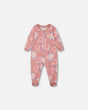 Organic Cotton One Piece Pajama Old Pink Printed Roses | Deux par Deux | Jenni Kidz