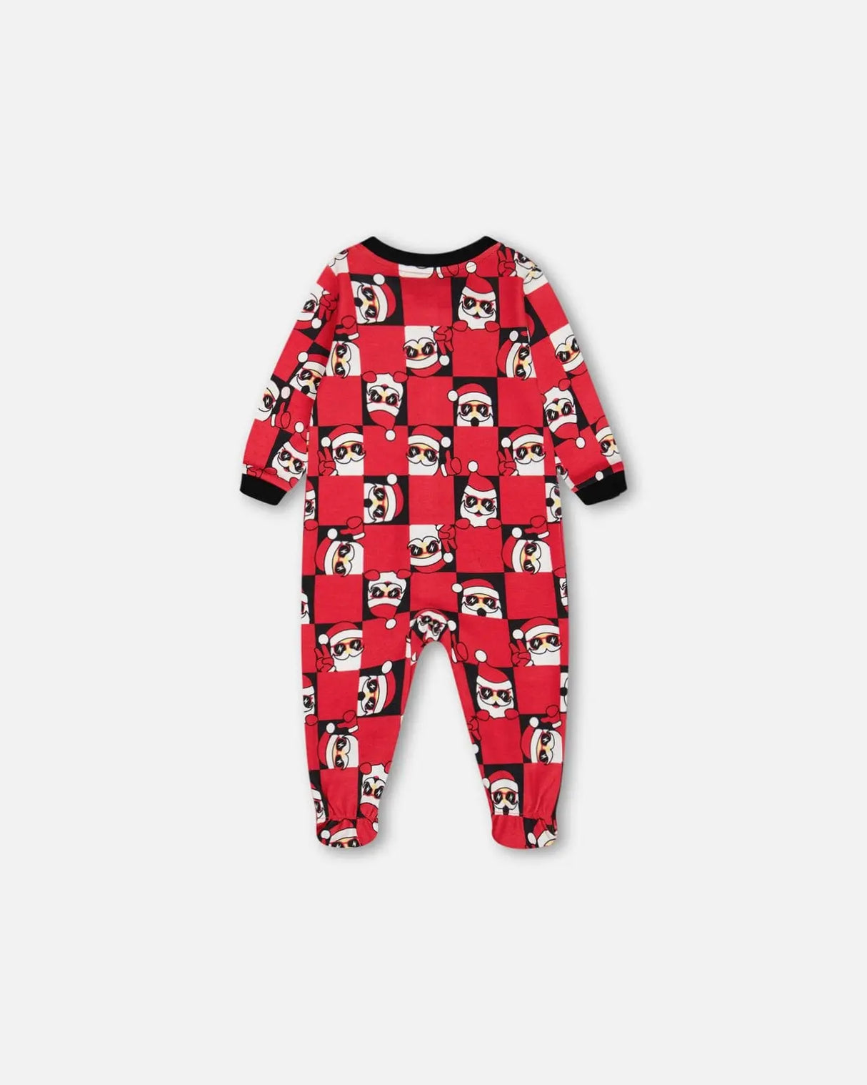 Organic Cotton One Piece Pajama Red Printed Santa | Deux par Deux | Jenni Kidz