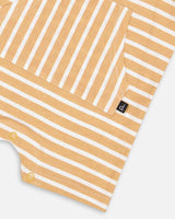 Organic Cotton Onesie And Shortall Set Sand Stripe | Deux par Deux | Jenni Kidz