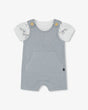 Organic Cotton Onesie And Waffle Shortall Set Blue Gray | Deux par Deux | Jenni Kidz