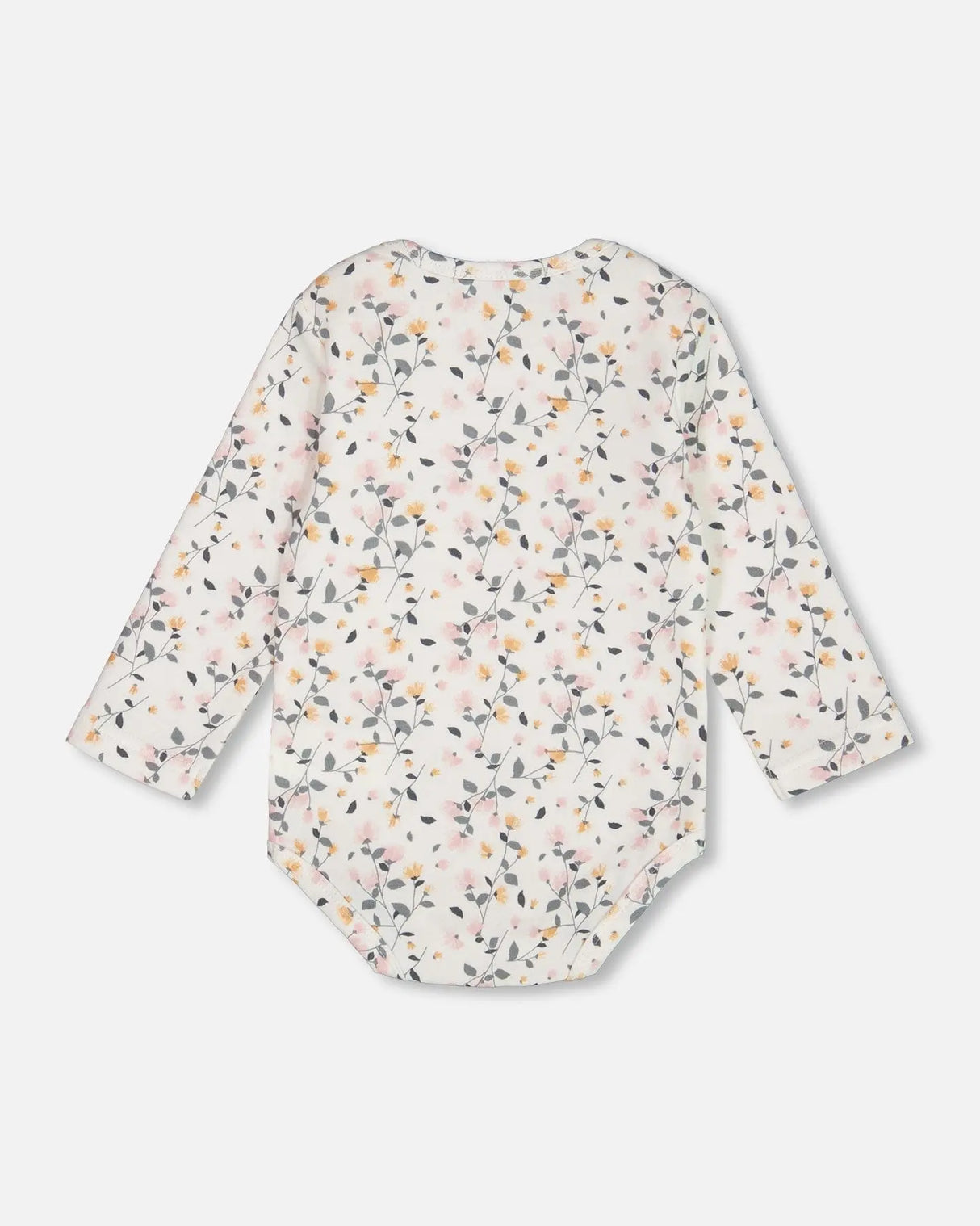 Organic Cotton Onesie Cream Printed Flowers | Deux par Deux | Jenni Kidz