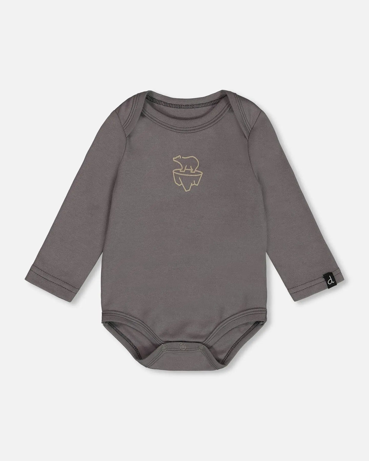 Organic Cotton Onesie Dark Gray | Deux par Deux | Jenni Kidz