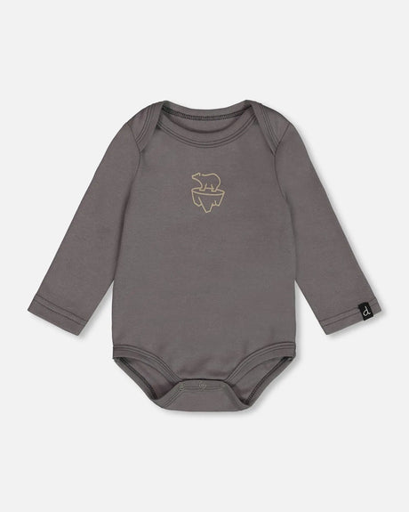 Organic Cotton Onesie Dark Gray | Deux par Deux | Jenni Kidz