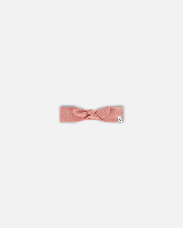 Organic Cotton Pointelle Knit Headband Old Rose | Deux par Deux | Jenni Kidz