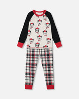 Organic Cotton Printed Dogs Two Piece Pajama Set Oatmeal Mix | Deux par Deux | Jenni Kidz