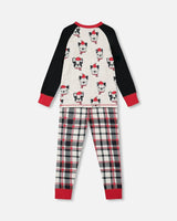 Organic Cotton Printed Dogs Two Piece Pajama Set Oatmeal Mix | Deux par Deux | Jenni Kidz