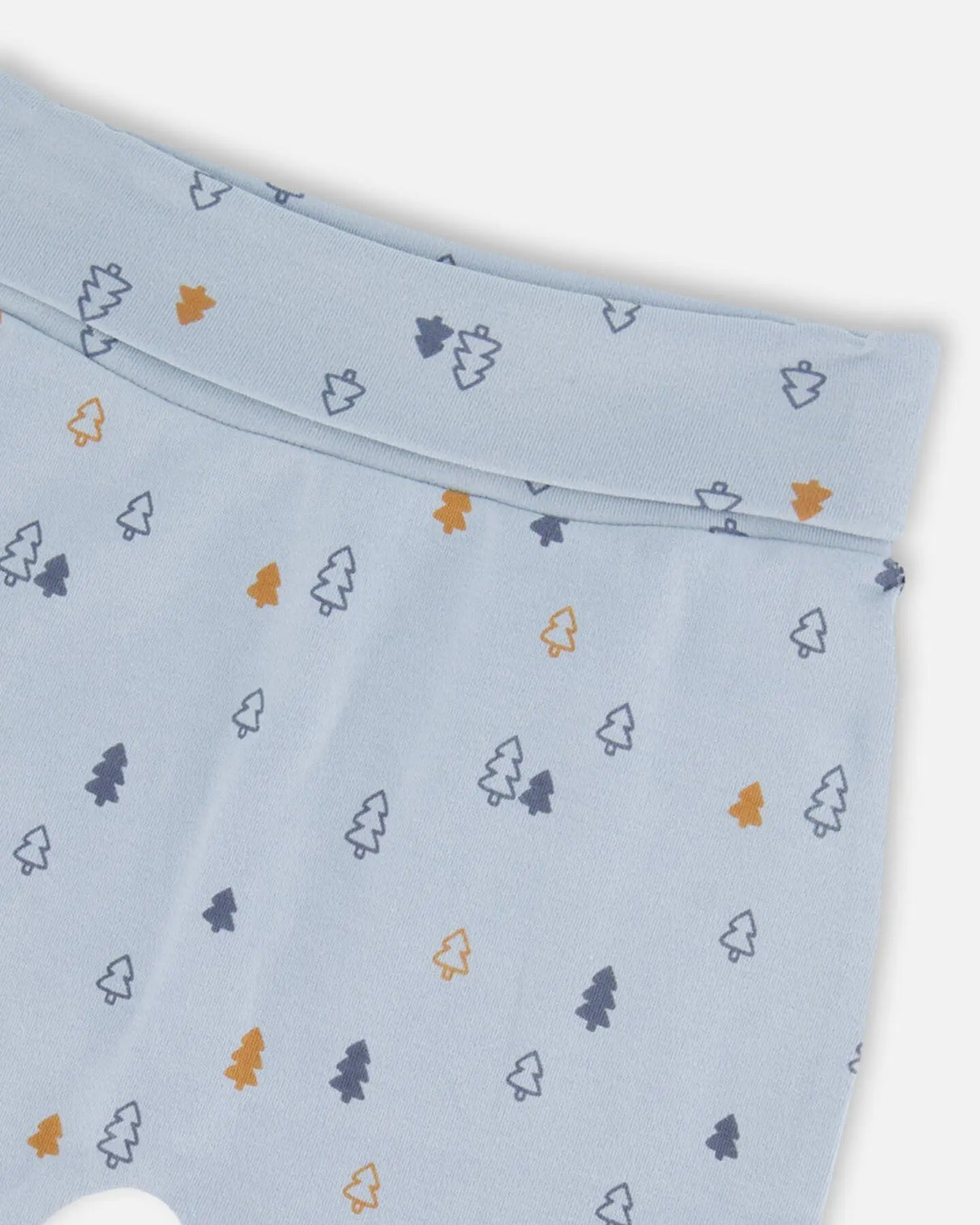 Organic Cotton Printed Evolutive Pant Light Blue With Pine | Deux par Deux | Jenni Kidz