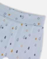 Organic Cotton Printed Evolutive Pant Light Blue With Pine | Deux par Deux | Jenni Kidz