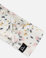 Organic Cotton Printed Headband Cream With Flowers | Deux par Deux | Jenni Kidz