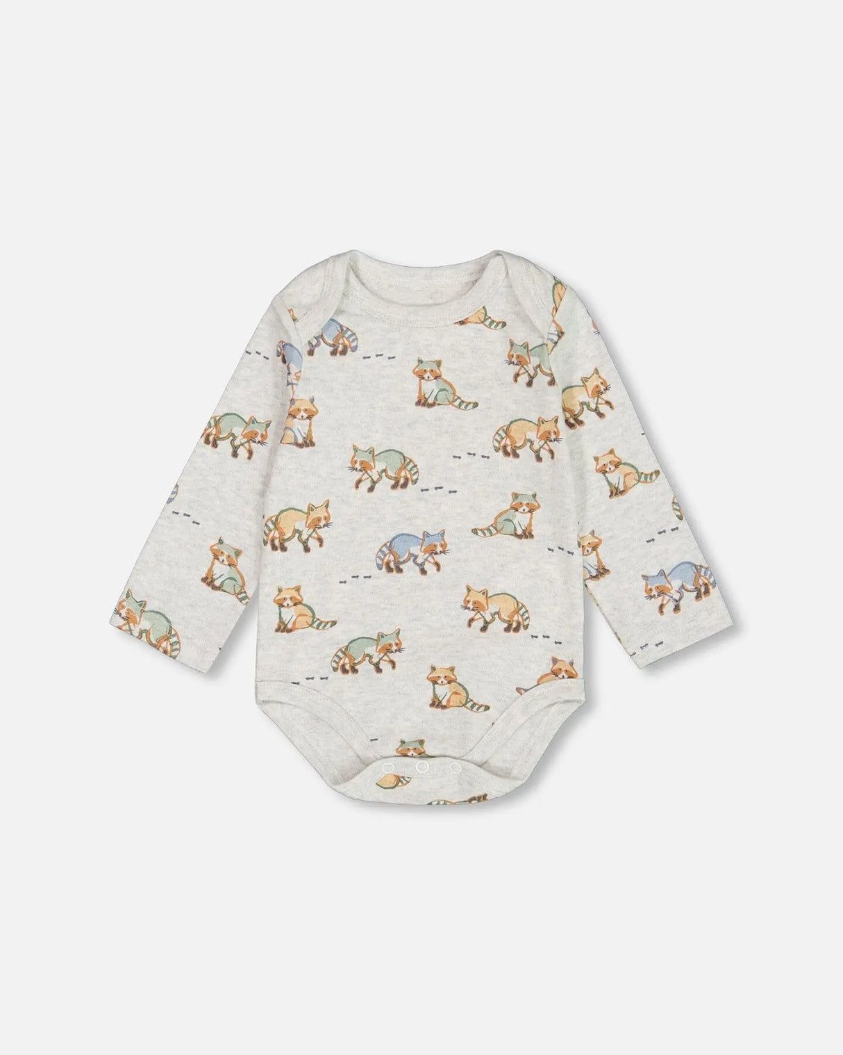 Organic Cotton Printed Onesie And Overall Set Green And Racoon | Deux par Deux | Jenni Kidz