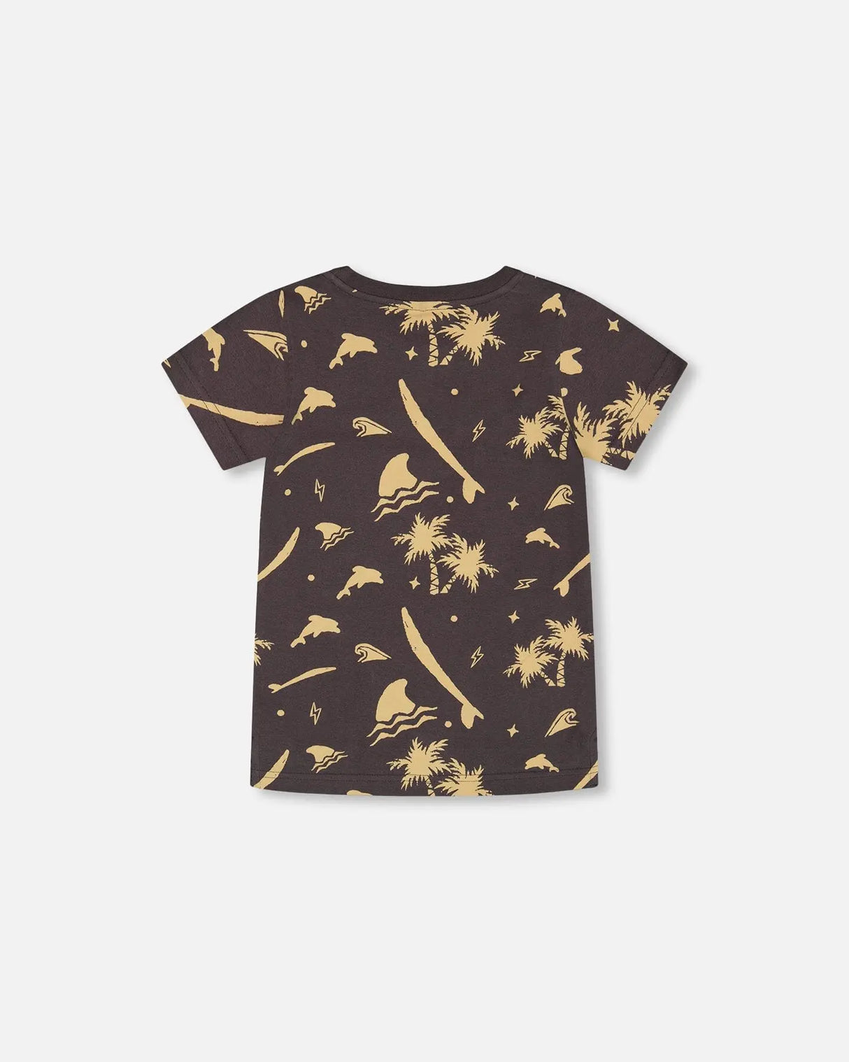 Organic Cotton Printed T-Shirt Dark Gray | Deux par Deux | Jenni Kidz