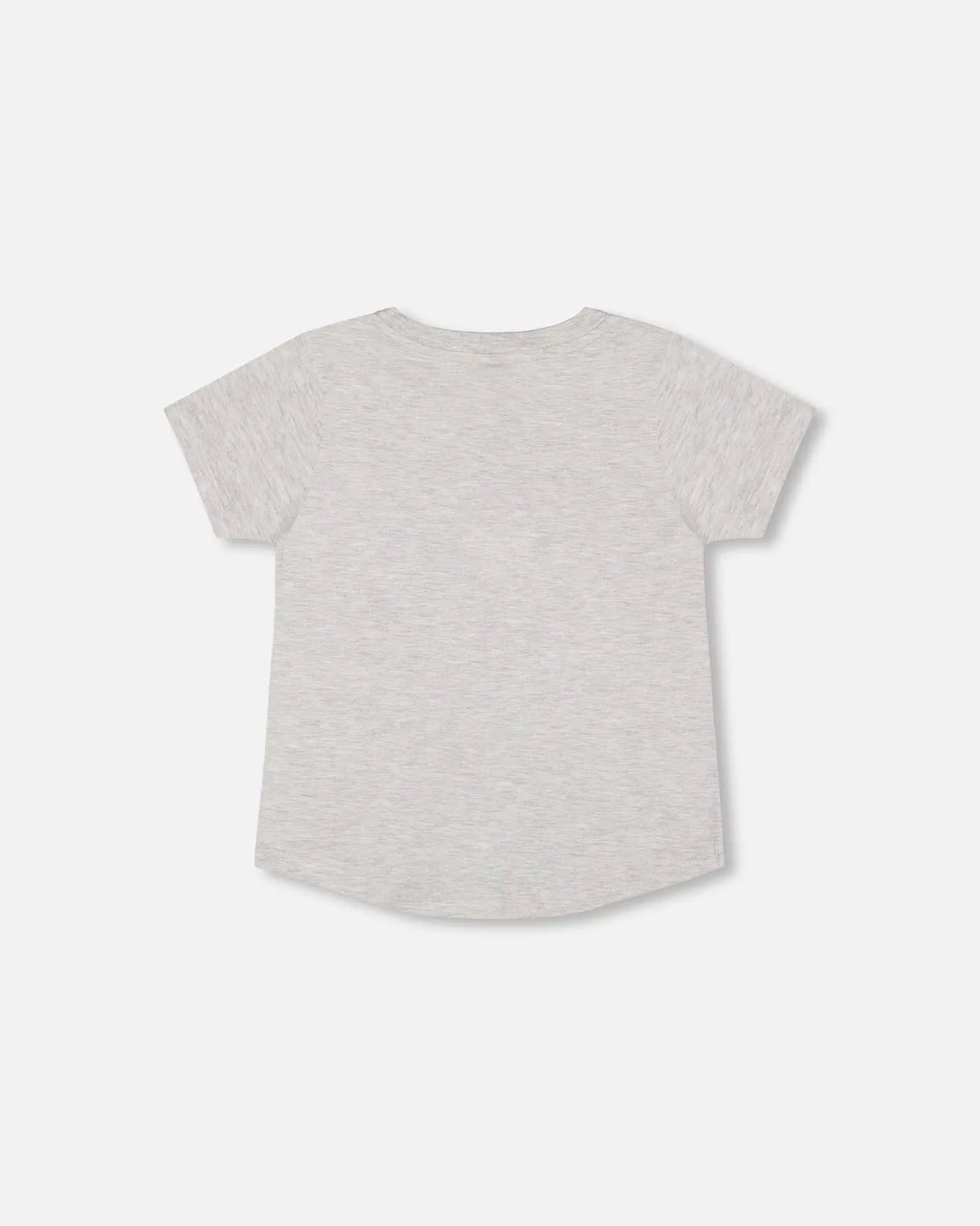 Organic Cotton T-Shirt With Dino Print Light Gray Mix | Deux par Deux | Jenni Kidz